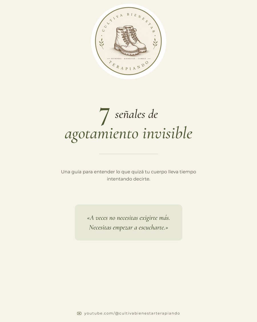 Portada de la guía «7 señales de agotamiento invisible»